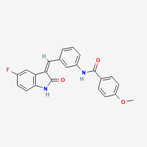 molecular formula C23H17FN2O3 B12367362 N-[3-[(Z)-(5-fluoro-2-oxo-1H-indol-3-ylidene)methyl]phenyl]-4-methoxybenzamide 