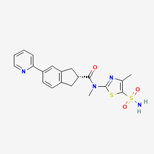 (2R)-N-methyl-N-(4-methyl-5-sulfamoyl-1,3-thiazol-2-yl)-5-pyridin-2-yl-2,3-dihydro-1H-indene-2-carboxamide