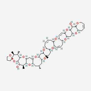 molecular formula C57H82O15 B12367404 (1R,3S,4Z,7R,9S,11R,13S,19R,20R,21S,23R,26S,28R,30Z,33S,35R,37S,39R,41S,43R,44S,45S,46R,48S,49S,50S,51R,53S,55R,57R,59S)-44,45,50,55,59-pentamethylspiro[2,8,12,18,22,27,34,38,42,47,52,58-dodecaoxadodecacyclo[31.28.0.03,28.07,26.09,23.011,21.013,19.035,59.037,57.039,53.041,51.043,48]henhexaconta-4,15,24,30-tetraene-46,2'-oxolane]-20,49-diol 