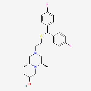 1-[(2S,6R)-4-[2-[bis(4-fluorophenyl)methylsulfanyl]ethyl]-2,6-dimethylpiperazin-1-yl]propan-2-ol