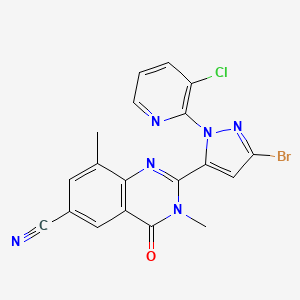 2-[3-Bromo-1-(3-chloro-2-pyridinyl)-1H-pyrazol-5-yl]-3,4-dihydro-3,8-dimethyl-4-oxo-6-quinazolinecarbonitrile