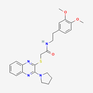 N-[2-(3,4-dimethoxyphenyl)ethyl]-2-[[3-(1-pyrrolidinyl)-2-quinoxalinyl]thio]acetamide