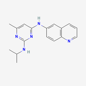 molecular formula C17H19N5 B12367486 6-methyl-2-N-propan-2-yl-4-N-quinolin-6-ylpyrimidine-2,4-diamine 