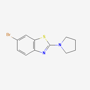 molecular formula C11H11BrN2S B1236749 6-Bromo-2-pyrrolidin-1-yl-1,3-benzothiazole CAS No. 863001-18-7