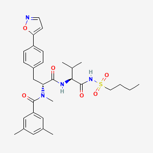 N-[(R)-1-[(S)-1-(Butane-1-sulfonylaminocarbonyl)-2-methyl-propylcarbamoyl]-2-(4-isoxazol-5-yl-phenyl)-ethyl]-3,5,N-trimethyl-benzamide