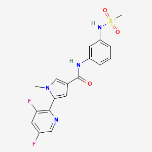 molecular formula C18H16F2N4O3S B12367539 Dhx9-IN-14 