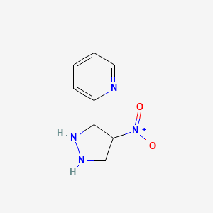 molecular formula C8H10N4O2 B12367561 2-(4-Nitropyrazolidin-3-yl)pyridine 