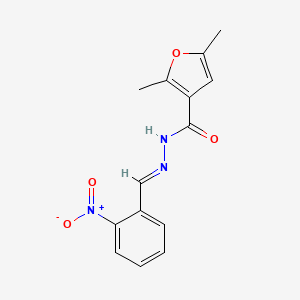 molecular formula C14H13N3O4 B1236757 2,5-二甲基-呋喃-3-甲酸(2-硝基-亚苄基)-酰肼 