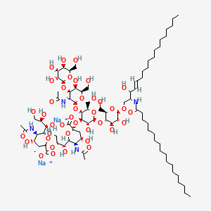 disodium;(2S,4S,5R,6R)-5-acetamido-6-[(1S,2R)-2-[(2S,4S,5R,6R)-5-acetamido-2-carboxylato-4-hydroxy-6-[(1R,2R)-1,2,3-trihydroxypropyl]oxan-2-yl]oxy-1,3-dihydroxypropyl]-2-[(2S,3R,4R,5S,6R)-5-[(2S,3R,4R,5R,6R)-3-acetamido-5-hydroxy-6-(hydroxymethyl)-4-[(2R,3R,4S,5R,6R)-3,4,5-trihydroxy-6-(hydroxymethyl)oxan-2-yl]oxyoxan-2-yl]oxy-2-[(2R,3S,4R,5R,6R)-4,5-dihydroxy-2-(hydroxymethyl)-6-[(E)-3-hydroxy-2-(octadecanoylamino)octadec-4-enoxy]oxan-3-yl]oxy-3-hydroxy-6-(hydroxymethyl)oxan-4-yl]oxy-4-hydroxyoxane-2-carboxylate