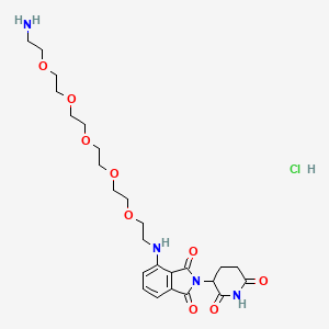 molecular formula C25H37ClN4O9 B12367692 4-((17-Amino-3,6,9,12,15-pentaoxaheptadecyl)amino)-2-(2,6-dioxopiperidin-3-yl)isoindoline-1,3-dione hydrochloride 