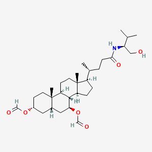 [(3R,5S,7S,8R,9S,10S,13R,14S,17R)-7-formyloxy-17-[(2R)-5-[[(2S)-1-hydroxy-3-methylbutan-2-yl]amino]-5-oxopentan-2-yl]-10,13-dimethyl-2,3,4,5,6,7,8,9,11,12,14,15,16,17-tetradecahydro-1H-cyclopenta[a]phenanthren-3-yl] formate