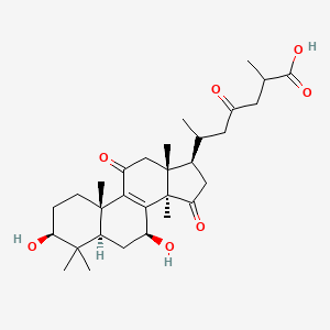 molecular formula C30H44O7 B1236772 6-[(3S,5R,7S,10S,13R,14R,17R)-3,7-dihydroxy-4,4,10,13,14-pentamethyl-11,15-dioxo-2,3,5,6,7,12,16,17-octahydro-1H-cyclopenta[a]phenanthren-17-yl]-2-methyl-4-oxoheptanoic acid 