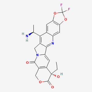 molecular formula C23H19F2N3O6 B12367732 (5S)-14-[(1S)-1-aminoethyl]-5-ethyl-19,19-difluoro-5-hydroxy-7,18,20-trioxa-11,24-diazahexacyclo[11.11.0.02,11.04,9.015,23.017,21]tetracosa-1(24),2,4(9),13,15,17(21),22-heptaene-6,10-dione 