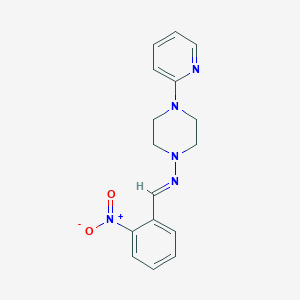 molecular formula C16H17N5O2 B1236774 (2-Nitro-benzylidene)-(4-pyridin-2-yl-piperazin-1-yl)-amine 