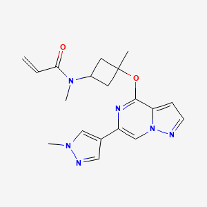 N-methyl-N-[3-methyl-3-[6-(1-methylpyrazol-4-yl)pyrazolo[1,5-a]pyrazin-4-yl]oxycyclobutyl]prop-2-enamide