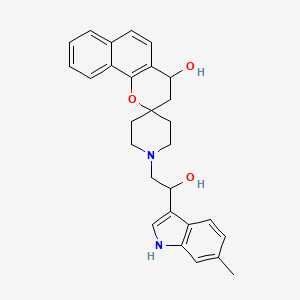 molecular formula C28H30N2O3 B12367747 1'-[2-hydroxy-2-(6-methyl-1H-indol-3-yl)ethyl]spiro[3,4-dihydrobenzo[h]chromene-2,4'-piperidine]-4-ol 