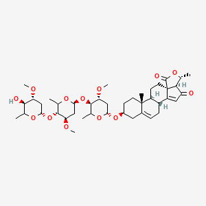 molecular formula C42H62O13 B12367751 (1R,5S,6R,9S,12S,13R,16S)-16-[(2R,4R,5R)-5-[(2S,4R,5R)-5-[(2S,4R,5R)-5-hydroxy-4-methoxy-6-methyloxan-2-yl]oxy-4-methoxy-6-methyloxan-2-yl]oxy-4-methoxy-6-methyloxan-2-yl]oxy-6,13-dimethyl-7-oxapentacyclo[10.8.0.02,9.05,9.013,18]icosa-2,18-diene-4,8-dione 