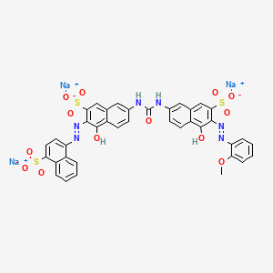 molecular formula C38H25N6Na3O13S3 B12367772 Trisodium;4-hydroxy-7-[[5-hydroxy-7-sulfonato-6-[(4-sulfonatonaphthalen-1-yl)diazenyl]naphthalen-2-yl]carbamoylamino]-3-[(2-methoxyphenyl)diazenyl]naphthalene-2-sulfonate 