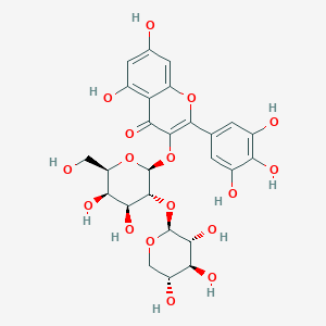 molecular formula C26H28O17 B12367783 3-[(2S,3R,4S,5R,6R)-4,5-dihydroxy-6-(hydroxymethyl)-3-[(2S,3R,4S,5R)-3,4,5-trihydroxyoxan-2-yl]oxyoxan-2-yl]oxy-5,7-dihydroxy-2-(3,4,5-trihydroxyphenyl)chromen-4-one 