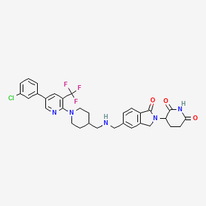 molecular formula C32H31ClF3N5O3 B12367790 3-[6-[[[1-[5-(3-chlorophenyl)-3-(trifluoromethyl)pyridin-2-yl]piperidin-4-yl]methylamino]methyl]-3-oxo-1H-isoindol-2-yl]piperidine-2,6-dione 