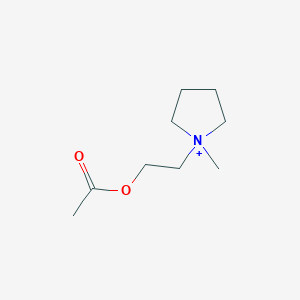 molecular formula C9H18NO2+ B1236781 Acetylpyrrolidinecholine CAS No. 54377-96-7