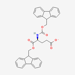 molecular formula C34H28NO6- B12367894 Fmoc-Glu-OFm 