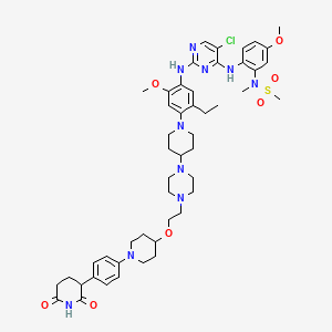 N-[2-[[5-chloro-2-[4-[4-[4-[2-[1-[4-(2,6-dioxopiperidin-3-yl)phenyl]piperidin-4-yl]oxyethyl]piperazin-1-yl]piperidin-1-yl]-5-ethyl-2-methoxyanilino]pyrimidin-4-yl]amino]-5-methoxyphenyl]-N-methylmethanesulfonamide