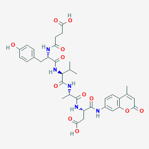 (3S)-3-[[(2S)-2-[[(2S)-2-[[(2S)-2-(3-carboxypropanoylamino)-3-(4-hydroxyphenyl)propanoyl]amino]-3-methylbutanoyl]amino]propanoyl]amino]-4-[(4-methyl-2-oxochromen-7-yl)amino]-4-oxobutanoic acid