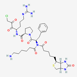 molecular formula C38H56ClN9O7S B12368024 Biotinyl-epsilon-aminocaproyl-D-Phe-Pro-Arg-chloromethylketone 