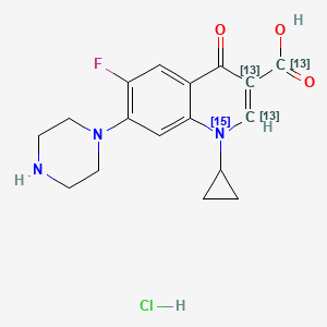 molecular formula C17H19ClFN3O3 B12368080 1-cyclopropyl-6-fluoro-4-oxo-7-piperazin-1-ylquinoline-3-carboxylic acid;hydrochloride 