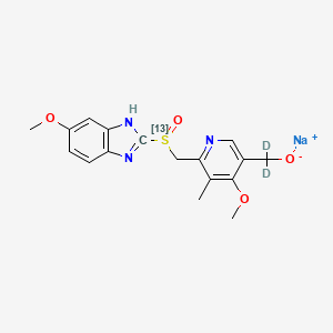 molecular formula C17H18N3NaO4S B12368087 5-Hydroxyomeprazole-13C,d2 (sodium) 