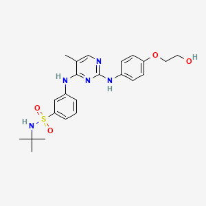 molecular formula C23H29N5O4S B12368097 N-tert-butyl-3-[[2-[4-(2-hydroxyethoxy)anilino]-5-methylpyrimidin-4-yl]amino]benzenesulfonamide 