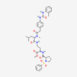 (2S)-2-[[(2S)-1-(benzenesulfonyl)pyrrolidine-2-carbonyl]amino]-4-[[(2S)-4-methyl-2-[methyl-[2-[4-[(2-methylphenyl)carbamoylamino]phenyl]acetyl]amino]pentanoyl]amino]butanoic acid