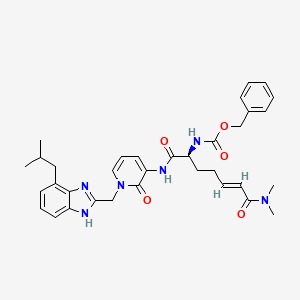 benzyl N-[(E,2S)-7-(dimethylamino)-1-[[1-[[4-(2-methylpropyl)-1H-benzimidazol-2-yl]methyl]-2-oxopyridin-3-yl]amino]-1,7-dioxohept-5-en-2-yl]carbamate