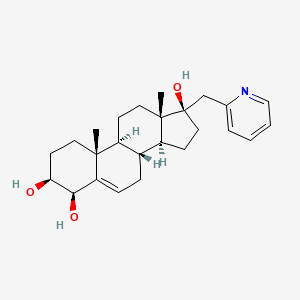 molecular formula C25H35NO3 B12368227 (3S,4R,8R,9S,10R,13S,14S,17R)-10,13-dimethyl-17-(pyridin-2-ylmethyl)-1,2,3,4,7,8,9,11,12,14,15,16-dodecahydrocyclopenta[a]phenanthrene-3,4,17-triol 