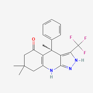 molecular formula C20H20F3N3O B12368270 (4S)-4,7,7-trimethyl-4-phenyl-3-(trifluoromethyl)-2,6,8,9-tetrahydropyrazolo[3,4-b]quinolin-5-one 