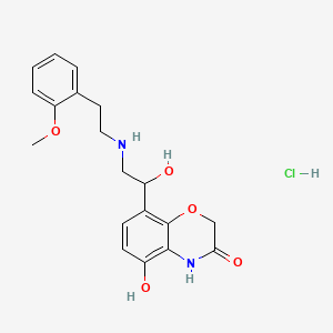 5-hydroxy-8-[1-hydroxy-2-[2-(2-methoxyphenyl)ethylamino]ethyl]-4H-1,4-benzoxazin-3-one;hydrochloride