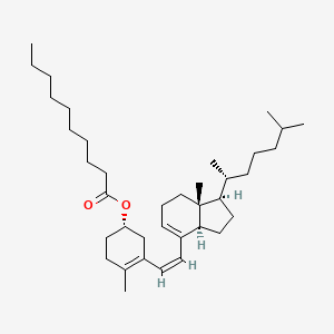 molecular formula C37H62O2 B12368277 [(1S)-3-[(Z)-2-[(1R,3aR,7aR)-7a-methyl-1-[(2R)-6-methylheptan-2-yl]-1,2,3,3a,6,7-hexahydroinden-4-yl]ethenyl]-4-methylcyclohex-3-en-1-yl] decanoate 