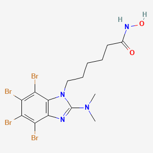 molecular formula C15H18Br4N4O2 B12368382 N-hydroxy-6-[4,5,6,7-tetrabromo-2-(dimethylamino)benzimidazol-1-yl]hexanamide 