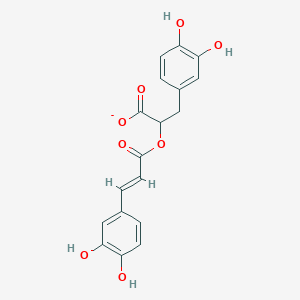 molecular formula C18H15O8- B1236846 迷迭香酸根离子 