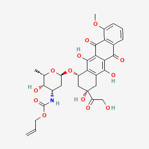 molecular formula C31H33NO13 B12368463 prop-2-enyl N-[(2S,3S,4S,6R)-3-hydroxy-2-methyl-6-[[(1S,3S)-3,5,12-trihydroxy-3-(2-hydroxyacetyl)-10-methoxy-6,11-dioxo-2,4-dihydro-1H-tetracen-1-yl]oxy]oxan-4-yl]carbamate 