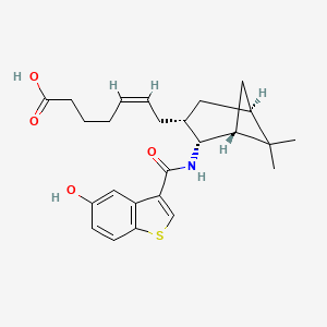 molecular formula C25H31NO4S B1236847 (Z)-7-[(1R,2R,3R,5S)-2-[(5-hydroxy1-benzothiophene-3-carbonyl)amino]-7,7-dimethyl-3-bicyclo[3.1.1]heptanyl]hept-5-enoic acid 