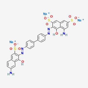 trisodium;5-amino-3-[[4-[4-[(7-amino-1-hydroxy-3-sulfonatonaphthalen-2-yl)diazenyl]phenyl]phenyl]diazenyl]-4-hydroxynaphthalene-2,7-disulfonate