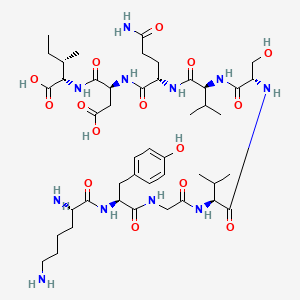 molecular formula C45H73N11O15 B12368478 H-Lys-Tyr-Gly-Val-Ser-Val-Gln-Asp-Ile-OH 