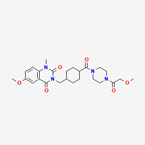 6-Methoxy-3-[[4-[4-(2-methoxyacetyl)piperazine-1-carbonyl]cyclohexyl]methyl]-1-methylquinazoline-2,4-dione