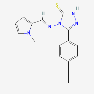 molecular formula C18H21N5S B1236854 3-(4-tert-butylphenyl)-4-[(E)-(1-methylpyrrol-2-yl)methylideneamino]-1H-1,2,4-triazole-5-thione 