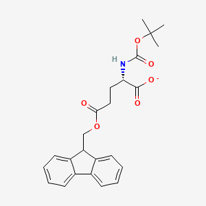 molecular formula C24H26NO6- B12368709 L-Glutamic acid, N-[(1,1-dimethylethoxy)carbonyl]-, 5-(9H-fluoren-9-ylmethyl) ester 