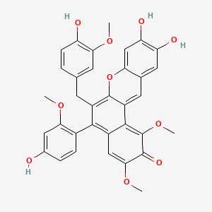 molecular formula C34H28O10 B1236871 檀香素 B CAS No. 51033-46-6