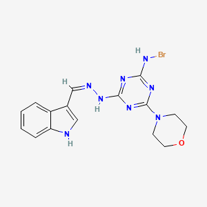 molecular formula C16H17BrN8O B12368734 2-N-bromo-4-N-[(Z)-1H-indol-3-ylmethylideneamino]-6-morpholin-4-yl-1,3,5-triazine-2,4-diamine 