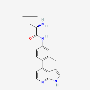 (2R)-2-amino-4,4-dimethyl-N-[3-methyl-4-(2-methyl-1H-pyrrolo[2,3-b]pyridin-4-yl)phenyl]pentanamide